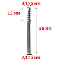Фреза концевая однозаходная D 3.175 L 12 мм