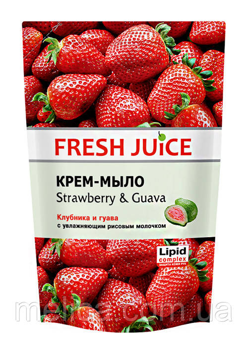 Крем-мыло Fresh Juice Strawberry & Guava дой-пак - 460 мл. - фото 1 - id-p191097482