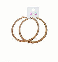 Серьги-конго Xuping Позолота 18К "Плоское плетение" 55*5 мм