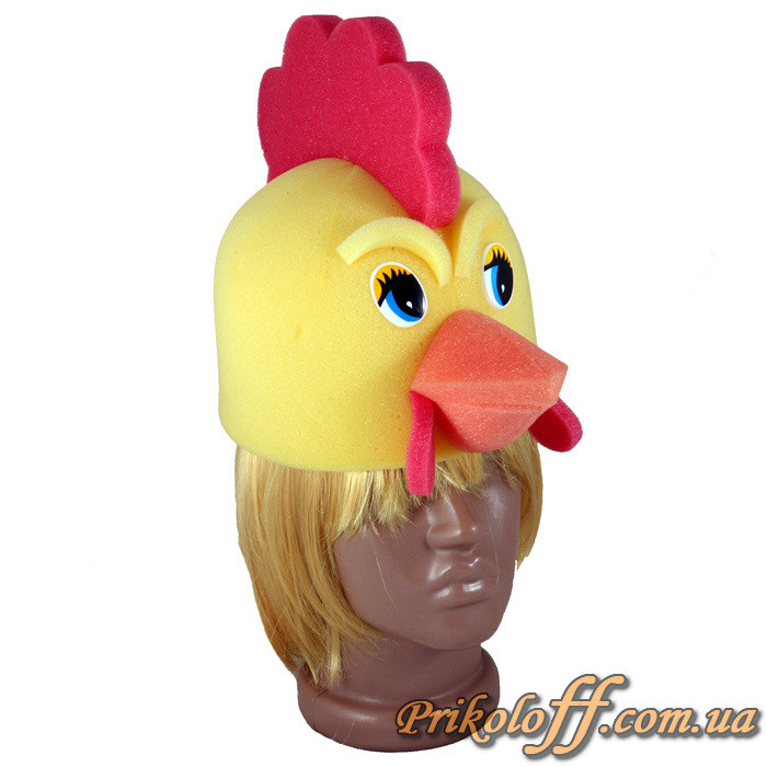 Шапка-маска "Курочка", півень поролон, фото 1