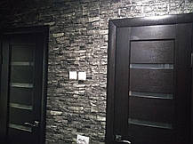 Стінова 3D панель самоклеюча Шпалери під декоративний камінь Самоклейка 3Д сірий 70*77 см 5мм, фото 2
