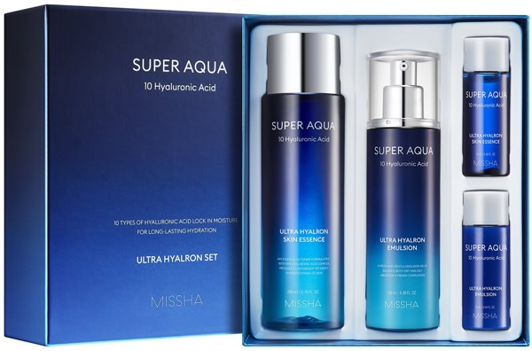 Набір зволожуючих засобів для обличчя Missha Super Aqua Ultra Hyalron 4 предмета
