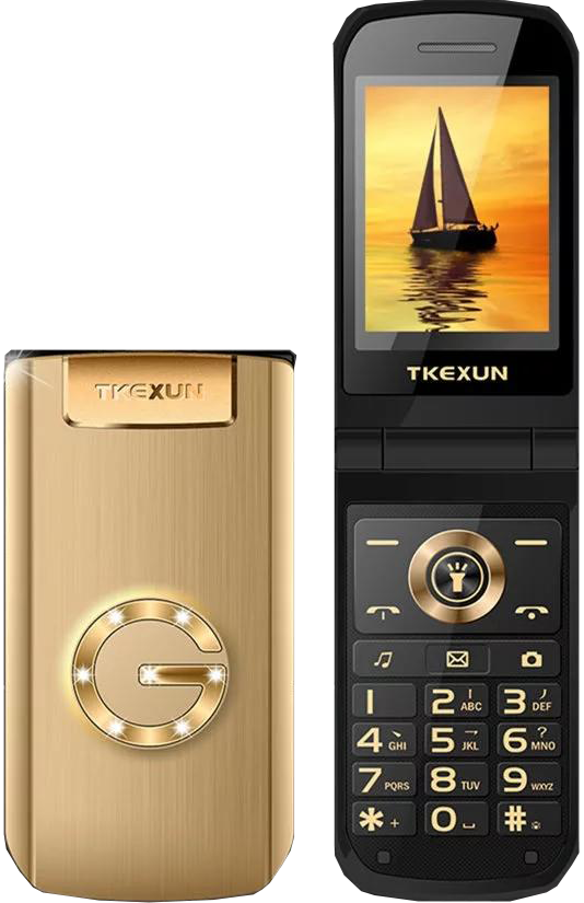 Телефон-розкладачка TKEXUN G9000 жіночий, 3800 mAh, 2 SIM, SOS, FM, MP3, Швидкий набір, Гучний, Дисплей 2.6"