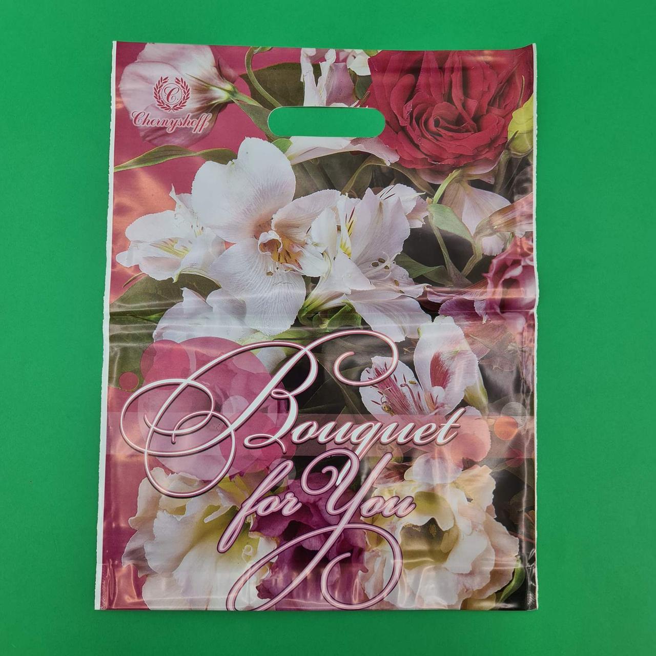 Пакети з вирубний ручкою (29х37"Букет "Ренпако (50 шт), фото 1