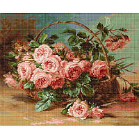 Набор для вышивания нитками Luca-S Цветы Корзина с розами