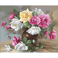 Набор для вышивания нитками Luca-S Цветы Ваза с розами