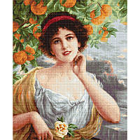 Набори для вишивання хрестом Класика Luca S Дівчина з трояндами