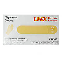 Рукавички UNEX латексні з тальком, розмір L,100 шт.