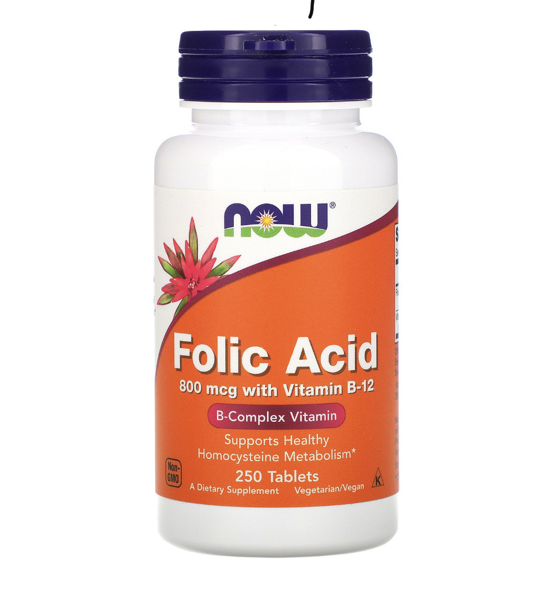 Now Foods Folic Acid 800 mcg with Vitamin B-12, 250 таблеток