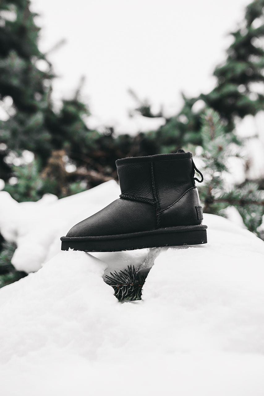 Угги дитячі UGG Classic Mini Leather Black 5854ch размер 27