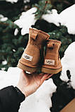 Дитячі зимові чоботи уггі UGG Classic Mini Suede Chestnut (Дитячі Угг Класик Міні замша каштан) 1016222, фото 8