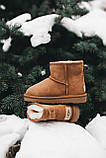 Дитячі зимові чоботи уггі UGG Classic Mini Suede Chestnut (Дитячі Угг Класик Міні замша каштан) 1016222, фото 9
