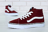 Жіночі зимові кеди Vans Old Skool SK8 Hi Winter Bordo (с мехом) VA38GEU64, фото 4