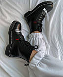 Зимові жіночі черевики Dr. Martens 1460 Sex Pistols Black Rolled Smooth (с мехом) 25927001, фото 5