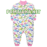 Детский спальник 80 7-9 мес слип человечек пижама спальный комбинезон для сна трикотажный ИНТЕРЛОК 3891