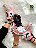 Жіночі кросівки Air Jordan 1 Mid Pink Quartz 555112-603, фото 2