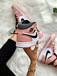 Жіночі кросівки Air Jordan 1 Mid Pink Quartz 555112-603, фото 3