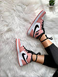 Жіночі кросівки Air Jordan 1 Mid Pink Quartz 555112-603, фото 5