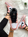 Жіночі кросівки Air Jordan 1 Mid Pink Quartz 555112-603, фото 6