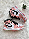 Жіночі кросівки Air Jordan 1 Mid Pink Quartz 555112-603, фото 7
