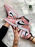 Жіночі кросівки Air Jordan 1 Mid Pink Quartz 555112-603, фото 8
