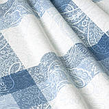 Скатертина квадратна бавовна тефлонова водовідштовхувальна гідрофобна просочення квіти на коричнево-сірому тлі, фото 2