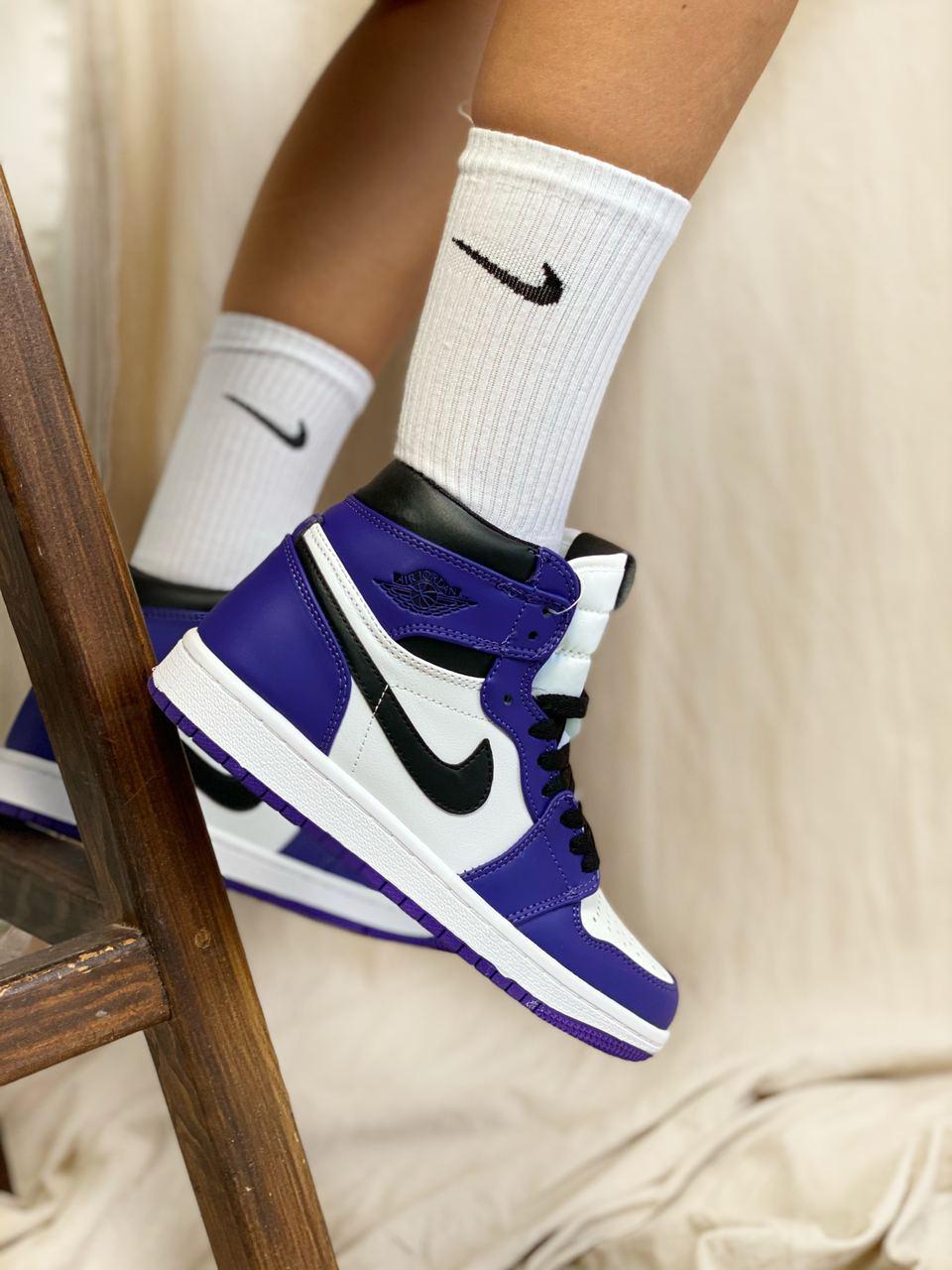 Жіночі кросівки Air Jordan 1 Retro High Court Purple White 555088-500, фото 1