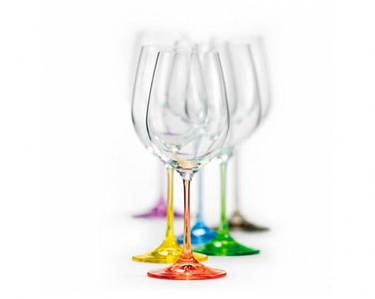 Цветные бокалы для вина Bohemia Rainbow 350мл 6пр 40729-D4641-350