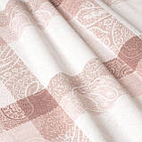 Скатертина квадратна бавовна тефлонова водовідштовхувальна гідрофобна просочення квіти на коричнево-сірому тлі, фото 2