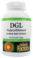 Деглицирризированная солодка DGL 400 мг 90 таб лечение язвы желудка гастрита Natural Factors Канада