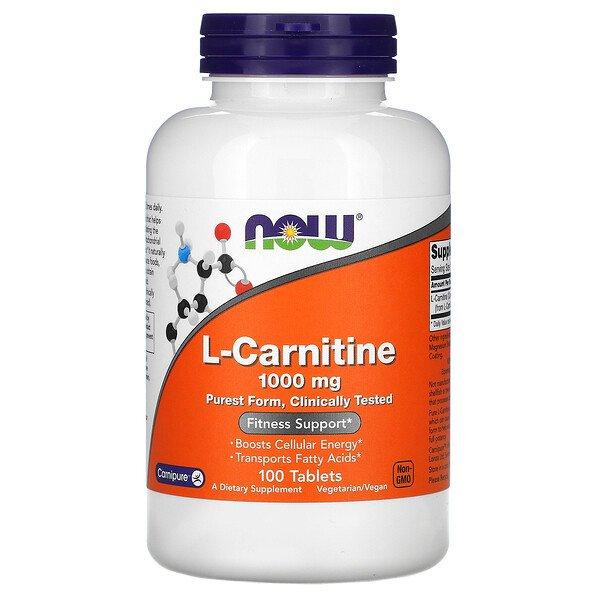 L-карнітин, 1000 мг, 100 таблеток, Now Foods