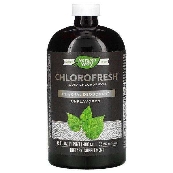 Хлорофіл без смакових добавок / Chlorofresh, Chlorophyll Liquid, Unflavored, 480 ml, nature's Way