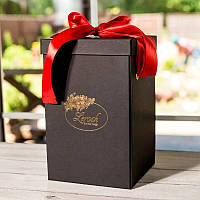 🌹Подарункова ВАУ коробка чорна для троянди в колбі Lerosh 27 см