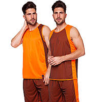 Форма баскетбольная мужская двусторонняя однослойная Lingo оранжевая LD-8802, 160-165 см: Gsport
