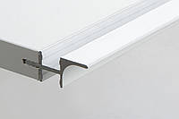 Профиль для фасадов без ручек (ФБР) в верхний модуль с пазами под LED-подсветку с 2 сторон L=5950мм, белый