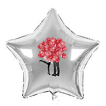 Наклейка для фольгованих кульок 18" "Закохана пара" 13х9,5см