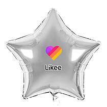 Наклейка для фольгованих кульок 18" "Likee" з серцем 9х9 см