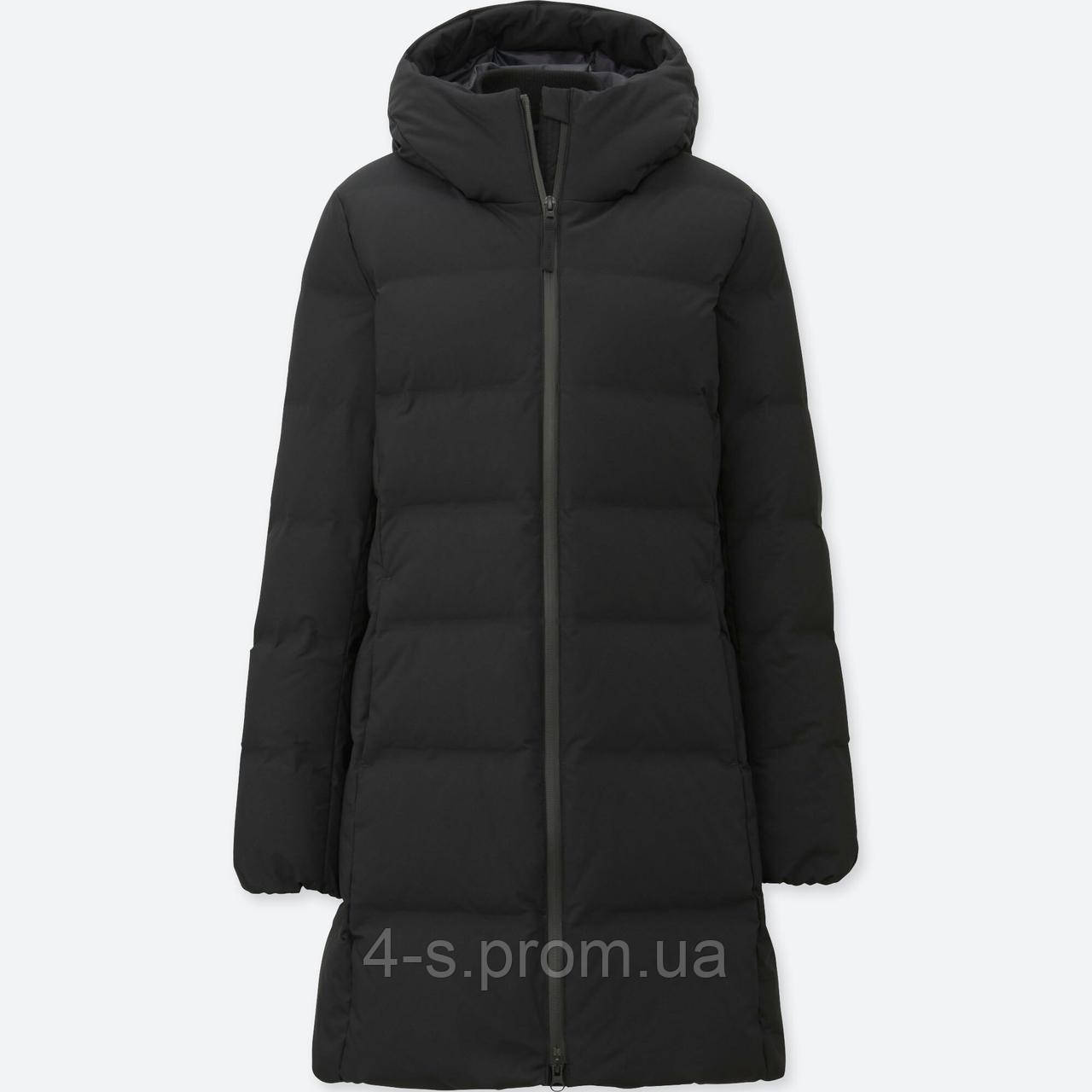 Women seamless down hooded long best sale coat