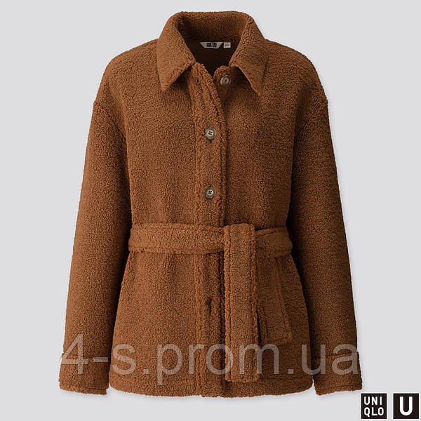 Women uniqlo u pile sales lined fleece short coat