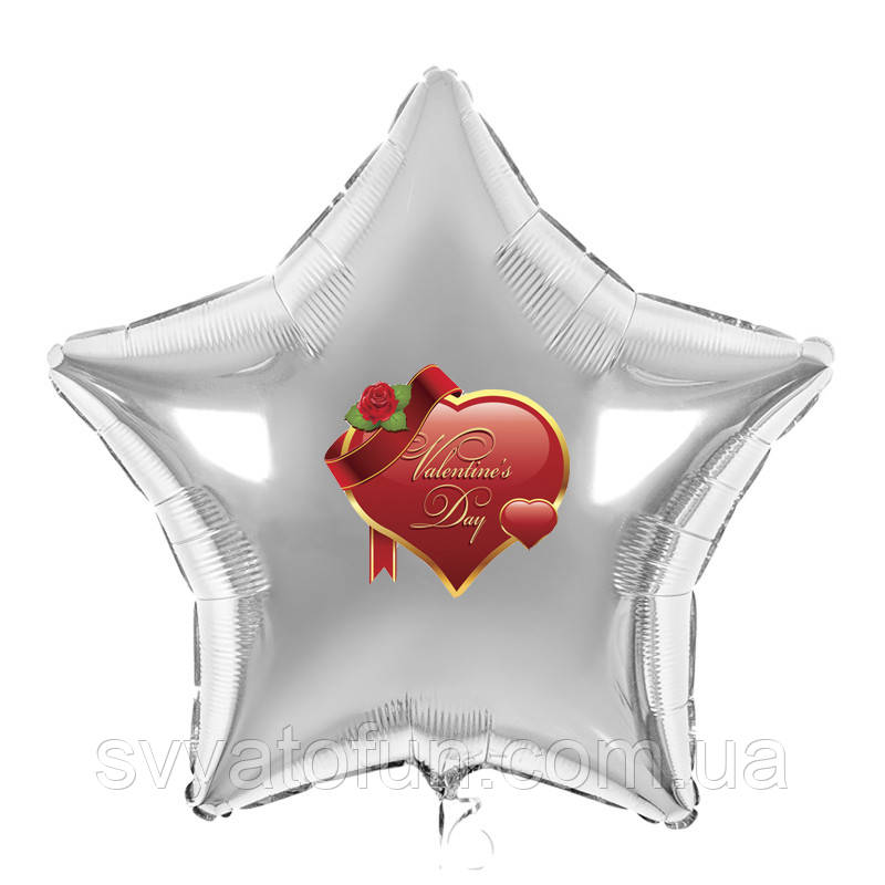Наклейка на фольгований куля 18" valentine's Day-2 12*12см