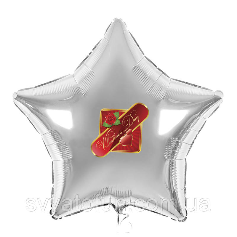 Наклейка на фольгований куля 18" valentine's Day 10,5*13см