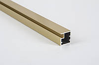 Фасадный алюминиевый рамочный профиль для мебельных фасадов М1N длина 5,95м золото полированное (цена 1пог.м)