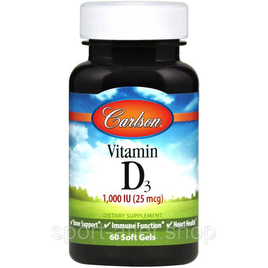 Вітаміни та мінерали Carlson Labs Vitamin D3 1000 IU, 60 капсул