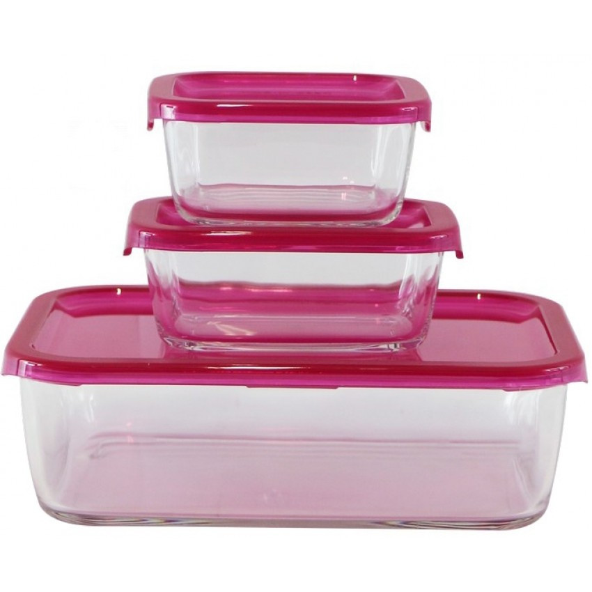 Набір ємностей для їжі 3 пр Luminarс Keep'n'Box Raspberry P6195