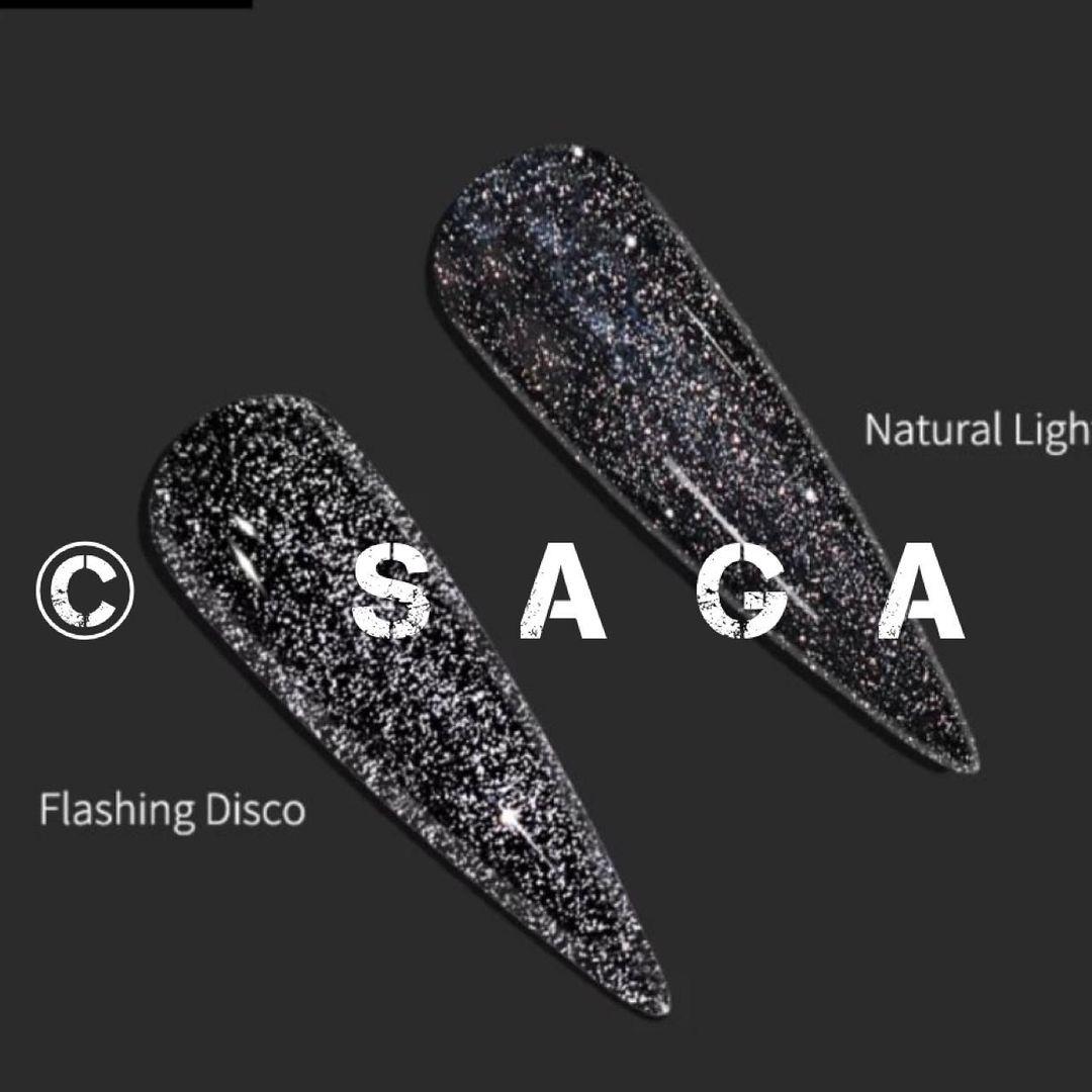 ГЕЛЬ-ЛАК SAGA FIERY GEL №02, 8 МЛ Гель-лаки з ефектами світловідбиваючими Гель-лаки з мерехтінням микроблеском