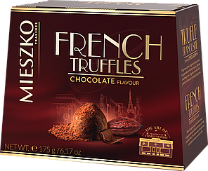 Цукерки шоколадні трюфельні з насиченим шоколадним смаком French truffles 175г TM Mieszko Мєшко Польща