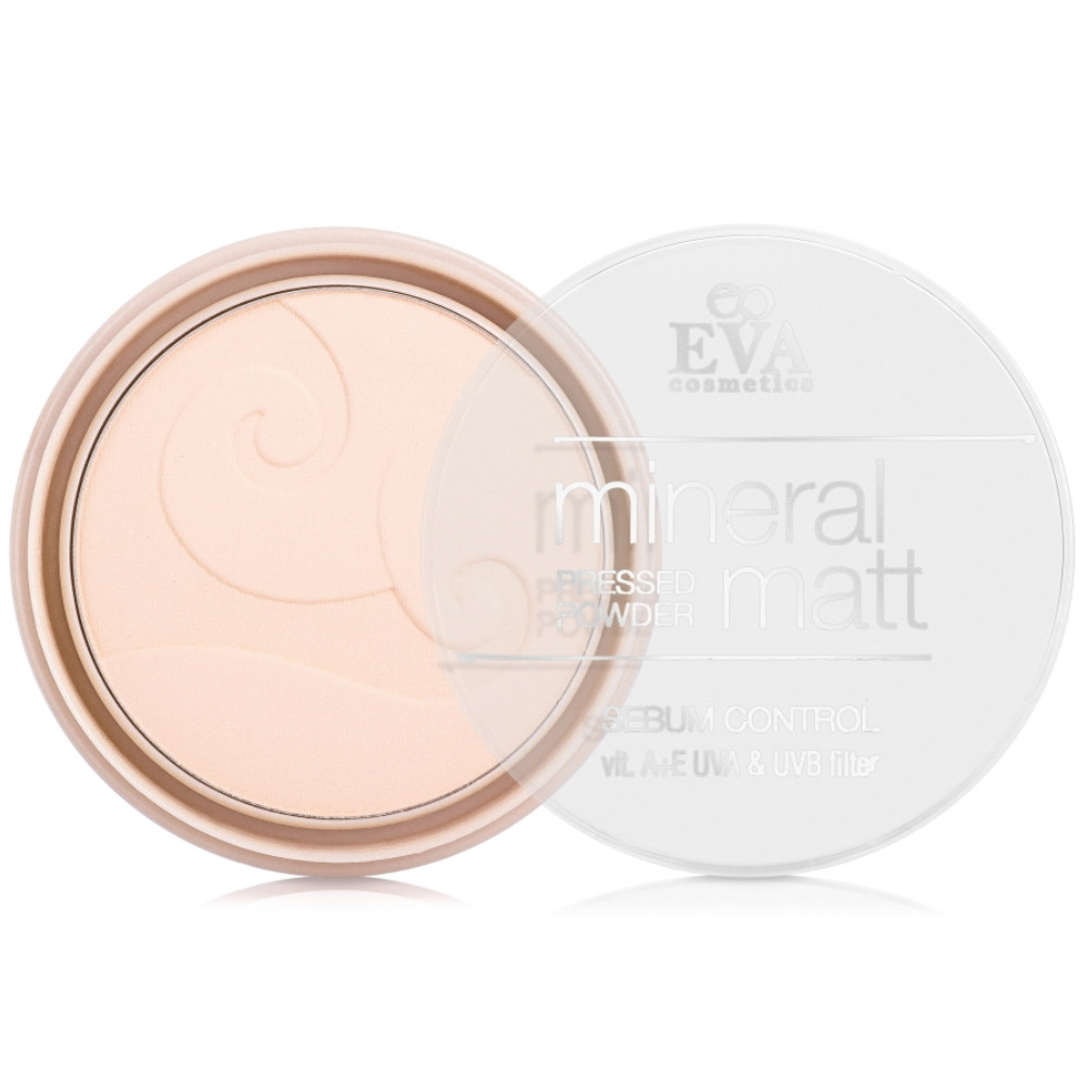 Компактна пудра для обличчя з рослинними екстрактами Eva cosmetics Mineral matt - Янтарно медовий, 11 г