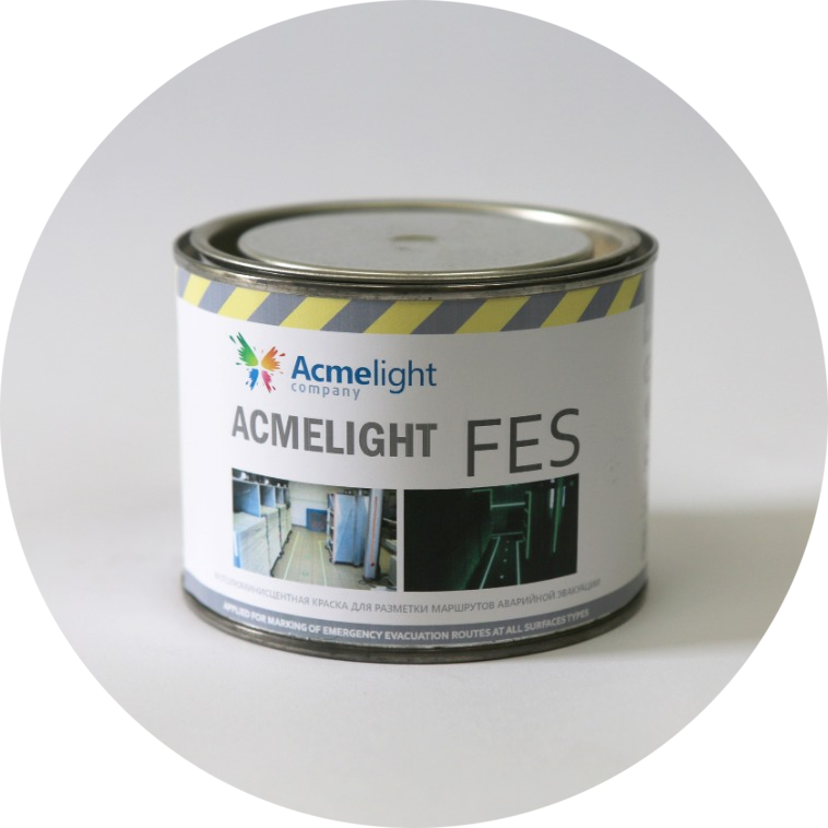 Фотолюминесцентная краска Acmelight FES для систем пожарной безопасности 0,5 л