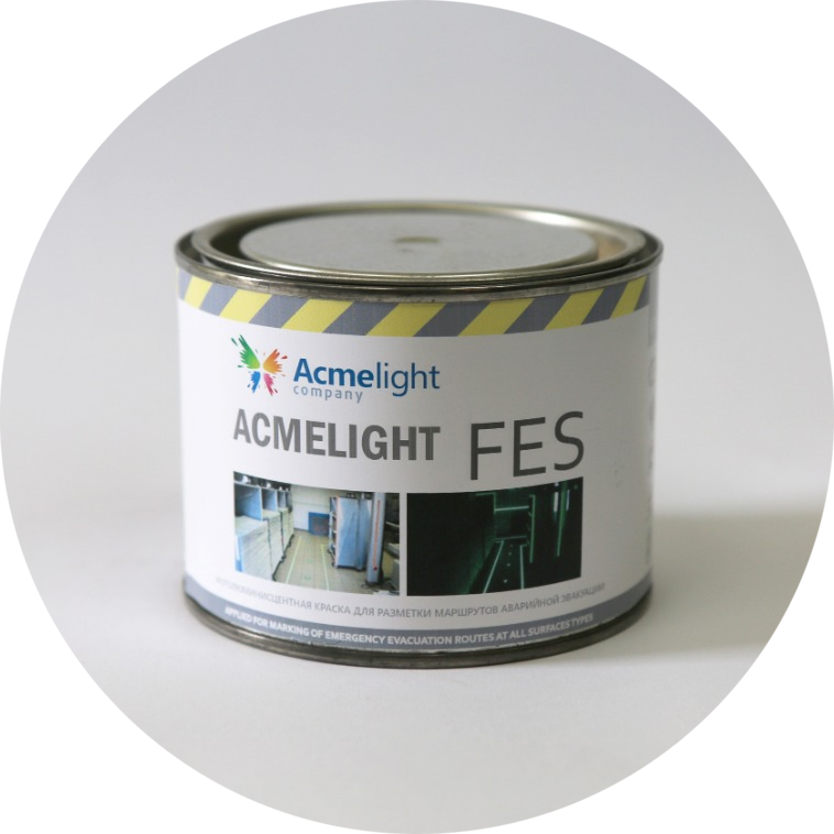 Фотолюминесцентная краска Acmelight FES для систем пожарной безопасности 0,5 л, фото 1