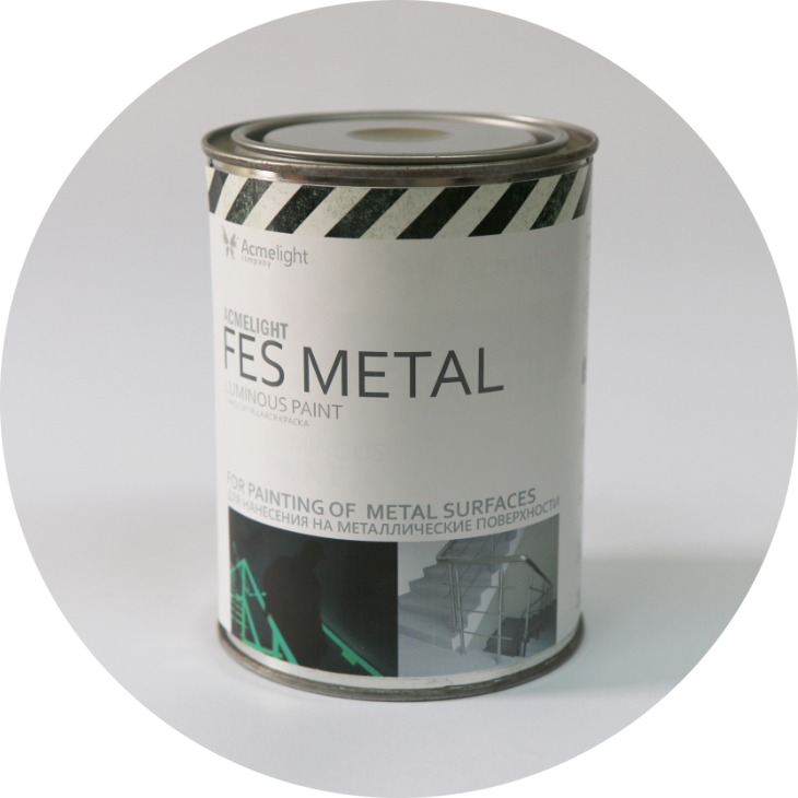 Люмінесцентна фарба Acmelight FES Metal для систем пожежної безпеки 1,5 л, фото 1